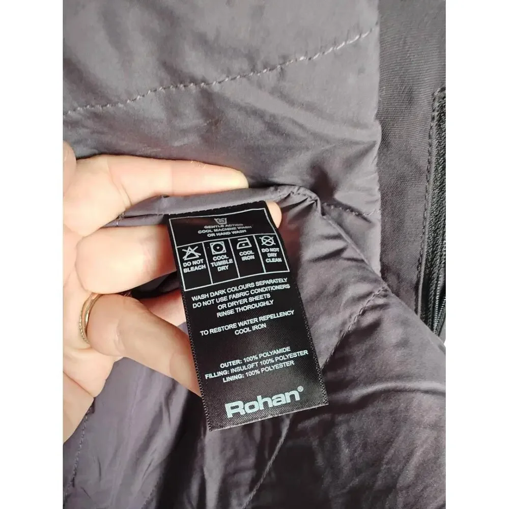 Rohan‎ Blazer Winter Fusion Charcoal Dark Gray Quilted Insulation 46 Two Button
